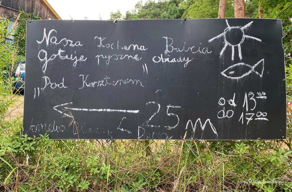 reklama obiadów na tablicy