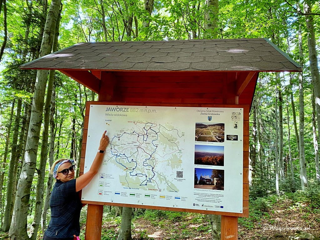 kobieta przed tablica informacyjną